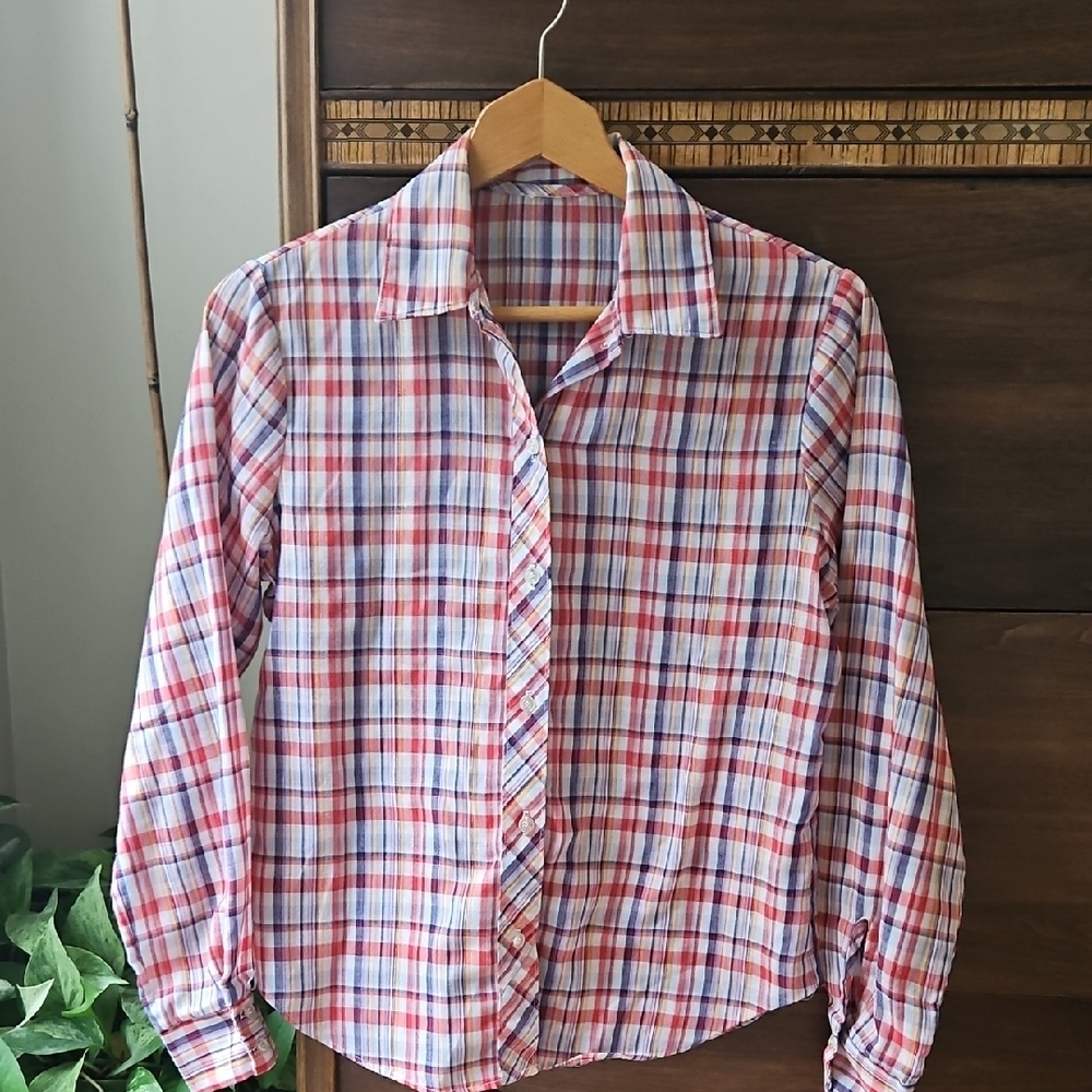 Vintage 80's Plaid Button-Up Shirt